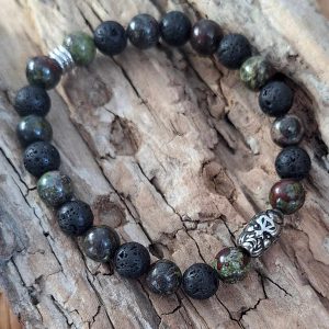 Bracelet homme jaspe sang du dragon A hématite | Lithothérapie | presqu'îles bijoux | 62800 Liévin