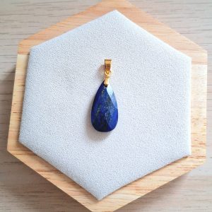 Pendentif | Lapis lazuli | Lithothérapie |acier inoxydable | Presqu'îles bijoux | 62800 LIEVIN