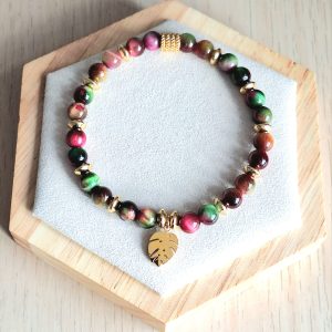 Bracelet femme | Œil de tigre | Lithothérapie | acier inoxydable | Presqu'îles bijoux | 62800 LIEVIN