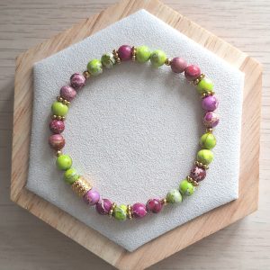 Bracelet femme | Jaspe impérial | Lithothérapie | acier inoxydable | Presqu'îles bijoux | 62800 LIEVIN