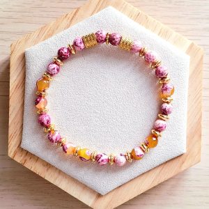 Bracelet femme | Agate | Lithothérapie | acier inoxydable | Presqu'îles bijoux | 62800 LIEVIN