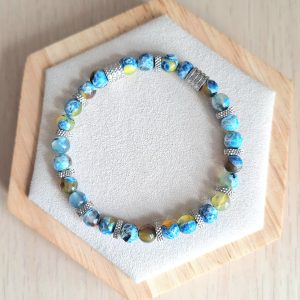 Bracelet femme | Agate | Lithothérapie | acier inoxydable | Presqu'îles bijoux | 62800 LIEVIN