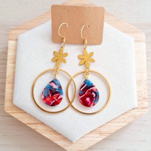 Boucles d'oreilles | acier inoxydable | acétate | Presqu'îles bijoux | 62800 LIEVIN