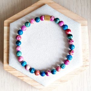 Bracelet femme | Jaspe impérial | Lithothérapie | acier inoxydable | Presqu'îles bijoux | 62800 LIEVIN