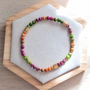 Bracelet femme | Jaspe impérial | Lithothérapie | acier inoxydable | Presqu'îles bijoux | 62800 LIEVIN