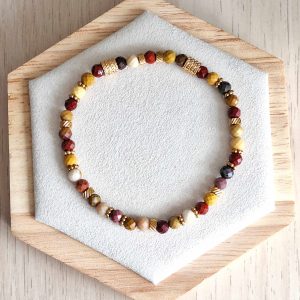 Bracelet femme | Jaspe mokaïte | Lithothérapie | acier inoxydable | Presqu'îles bijoux | 62800 LIEVIN