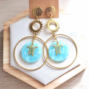 Boucles d'oreilles | acier inoxydable | acétate | Presqu'îles bijoux | 62800 LIEVIN