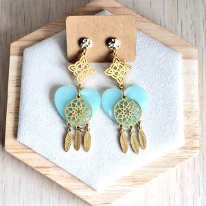 Boucles d'oreilles | acier inoxydable | acétate | Presqu'îles bijoux | 62800 LIEVIN