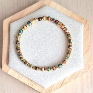 Bracelet femme | Jaspe impérial | Lithothérapie | acier inoxydable | Presqu'îles bijoux | 62800 LIEVIN