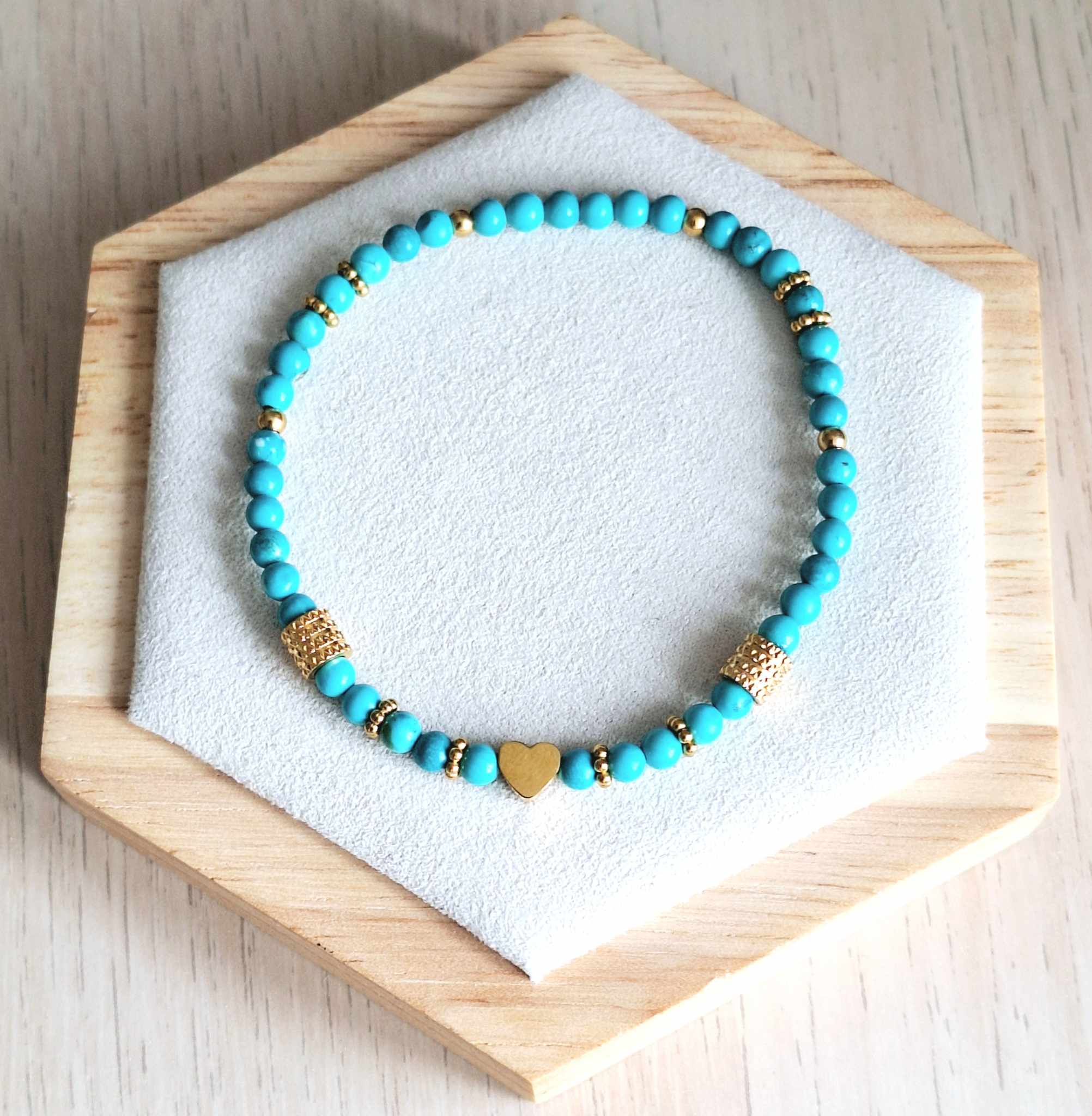 Bracelet femme | Magnésite | Lithothérapie | acier inoxydable | Presqu'îles bijoux | 62800 LIEVIN