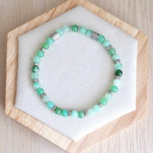 Bracelet femme | Chrysoprase | Lithothérapie | acier inoxydable | Presqu'îles bijoux | 62800 LIEVIN