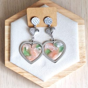 Boucles d'oreilles | acier inoxydable | acétate | Presqu'îles bijoux | 62800 LIEVIN