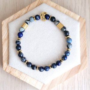 Bracelet femme | Jaspe impérial | Lithothérapie | acier inoxydable | Presqu'îles bijoux | 62800 LIEVIN
