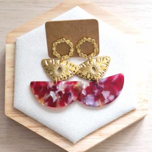 Boucles d'oreilles | acier inoxydable | acétate | Presqu'îles bijoux | 62800 LIEVIN