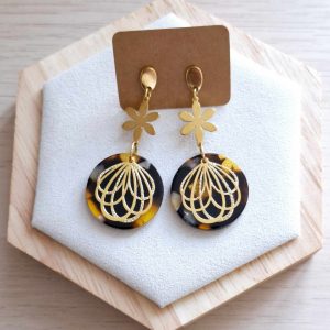 Boucles d'oreilles | acier inoxydable | acétate | Presqu'îles bijoux | 62800 LIEVIN
