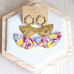 Boucles d'oreilles | acier inoxydable | acétate | Presqu'îles bijoux | 62800 LIEVIN