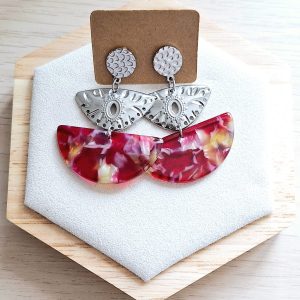 Boucles d'oreilles | acier inoxydable | acétate | Presqu'îles bijoux | 62800 LIEVIN