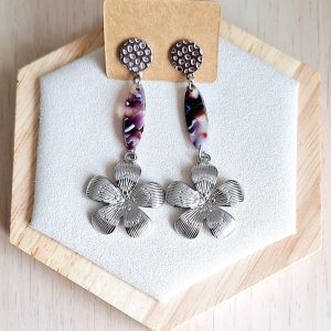 Boucles d'oreilles | acier inoxydable | acétate | Presqu'îles bijoux | 62800 LIEVIN