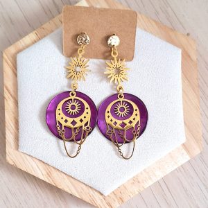 Boucles d'oreilles | Nacre | Lithothérapie | acier inoxydable | Presqu'îles bijoux | 62800 LIEVIN