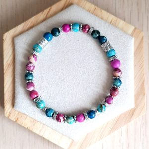 Bracelet femme | Jaspe impérial | Lithothérapie | acier inoxydable | Presqu'îles bijoux | 62800 LIEVIN