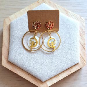 Boucles d'oreilles | Nacre | Lithothérapie | acier inoxydable | Presqu'îles bijoux | 62800 LIEVIN