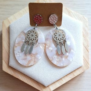 Boucles d'oreilles | acier inoxydable | acétate | Presqu'îles bijoux | 62800 LIEVIN