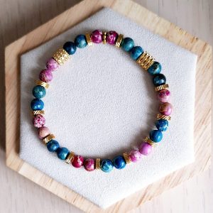 Bracelet femme | Jaspe impérial | Lithothérapie | acier inoxydable | Presqu'îles bijoux | 62800 LIEVIN