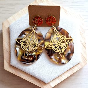 Boucles d'oreilles | acier inoxydable | acétate | Presqu'îles bijoux | 62800 LIEVIN