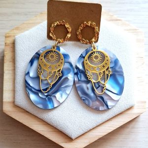 Boucles d'oreilles | acier inoxydable | acétate | Presqu'îles bijoux | 62800 LIEVIN