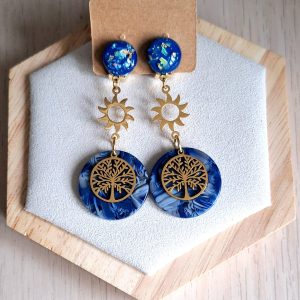 Boucles d'oreilles clips | acier inoxydable | acétate | Presqu'îles bijoux | 62800 LIEVIN
