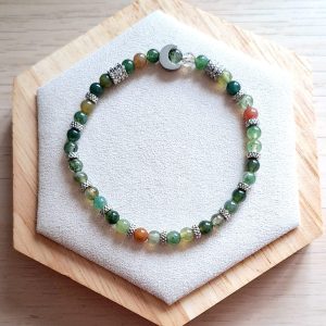 Bracelet femme | Agate indienne | Lithothérapie | acier inoxydable | Presqu'îles bijoux | 62800 LIEVIN