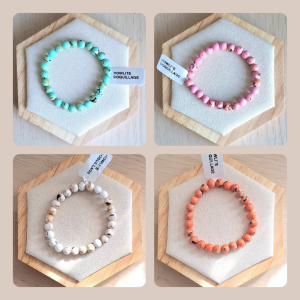 Bracelet enfant | Howlite coquillage| Lithothérapie | Presqu'îles bijoux | 62800 LIEVIN