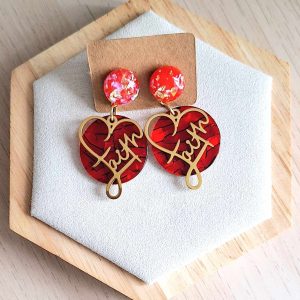 Boucles d'oreilles | acier inoxydable | acétate | Presqu'îles bijoux | 62800 LIEVIN