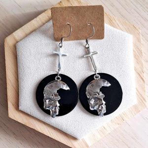 Boucles d'oreilles | acier inoxydable | acétate | Presqu'îles bijoux | 62800 LIEVIN