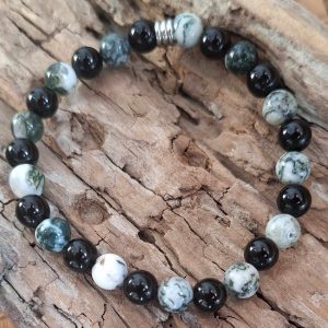 Bracelet homme | Onyx agate mousse | Lithothérapie | Presqu'îles bijoux | 62800 LIEVIN