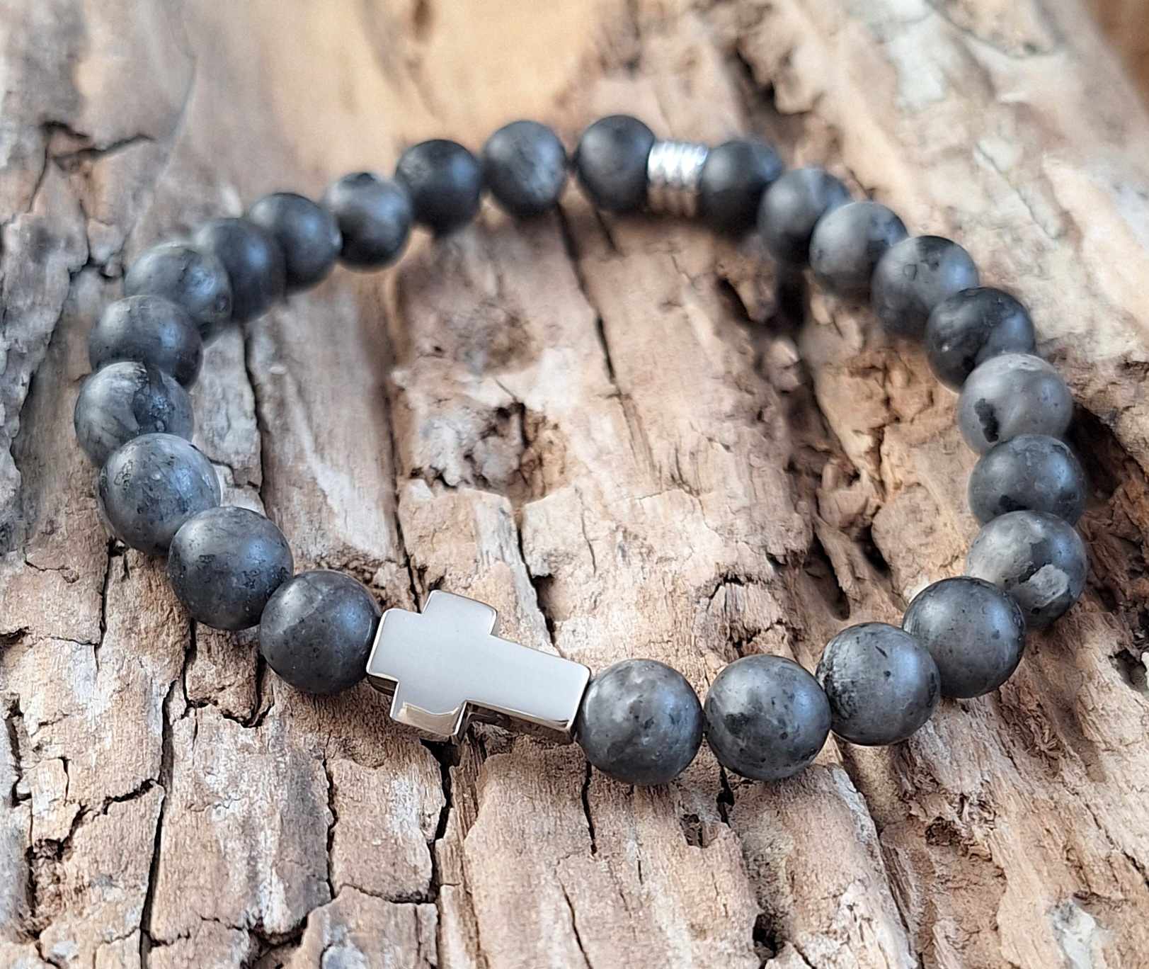 Bracelet homme | Labradorite dark | Lithothérapie | acier inoxydable | Presqu'îles bijoux | 62800 LIEVIN