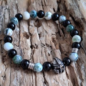 Bracelet homme | Onyx agate mousse | Lithothérapie | Presqu'îles bijoux | 62800 LIEVIN