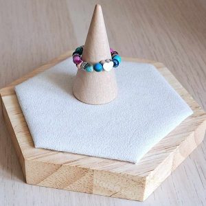 Bague femme | jaspe impérial | Lithothérapie | acier inoxydable | Presqu'îles bijoux | 62800 LIEVIN