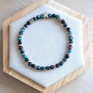 Bracelet femme | œil de tigre | Lithothérapie | acier inoxydable | Presqu'îles bijoux | 62800 LIEVIN