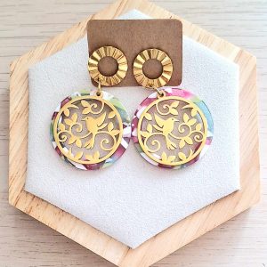 Boucles d'oreilles | acier inoxydable | acétate | Presqu'îles bijoux | 62800 LIEVIN