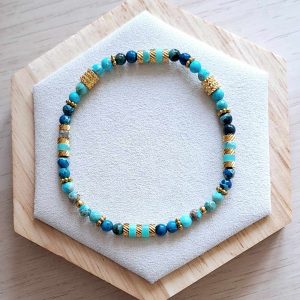 Bracelet femme | jaspe impérial | Lithothérapie | acier inoxydable | Presqu'îles bijoux | 62800 LIEVIN