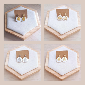Boucles d'oreilles | Nacre | Lithothérapie | acier inoxydable | Presqu'îles bijoux | 62800 LIEVIN