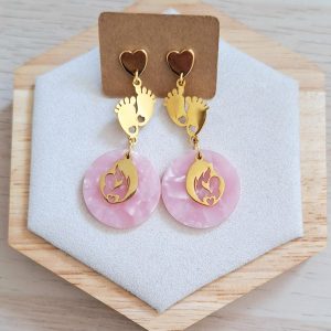 Boucles d'oreilles | acier inoxydable | acétate | Presqu'îles bijoux | 62800 LIEVIN