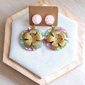 Boucles d'oreilles | acier inoxydable | acétate | Presqu'îles bijoux | 62800 LIEVIN