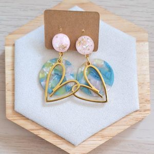 Boucles d'oreilles clips | acier inoxydable | acétate | Presqu'îles bijoux | 62800 LIEVIN