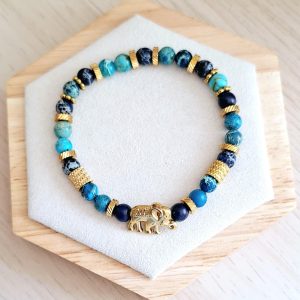 Bracelet femme | jaspe impérial | Lithothérapie | acier inoxydable | Presqu'îles bijoux | 62800 LIEVIN