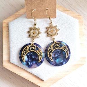 Boucles d'oreilles | acier inoxydable | acétate | Presqu'îles bijoux | 62800 LIEVIN