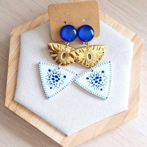 Boucles d'oreilles clips | acier inoxydable | acétate | Presqu'îles bijoux | 62800 LIEVIN