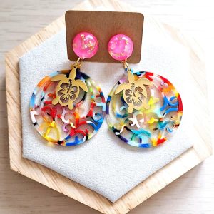Boucles d'oreilles | acier inoxydable | acétate | Presqu'îles bijoux | 62800 LIEVIN