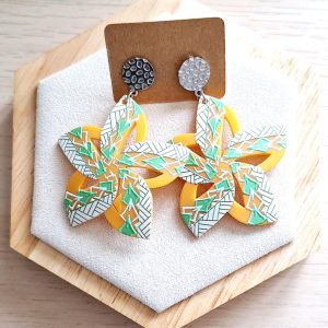 Boucles d'oreilles | acier inoxydable | acétate | Presqu'îles bijoux | 62800 LIEVIN
